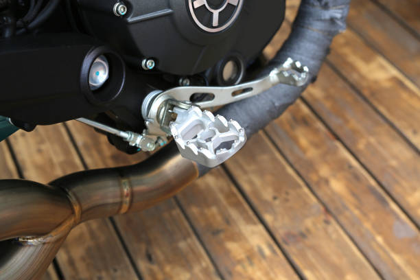 istock Selective focus of footrest motorcycle. 686976102