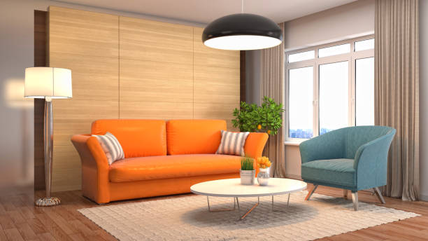 istock Interior living room. 3d illustration 686978632