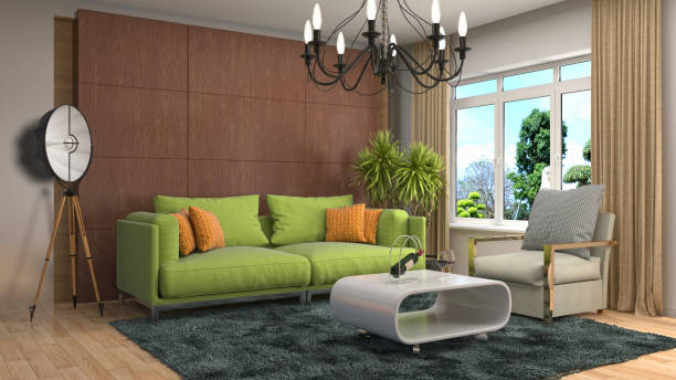 istock Interior living room. 3d illustration 686981268