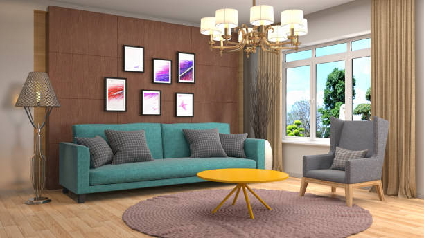 istock Interior living room. 3d illustration 686982884