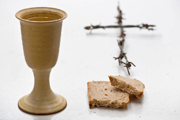 istock Chalice Of Wine With Bread On The Table 686982922