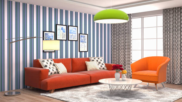 istock Interior living room. 3d illustration 686982974