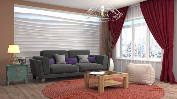istock Interior living room. 3d illustration 686983026
