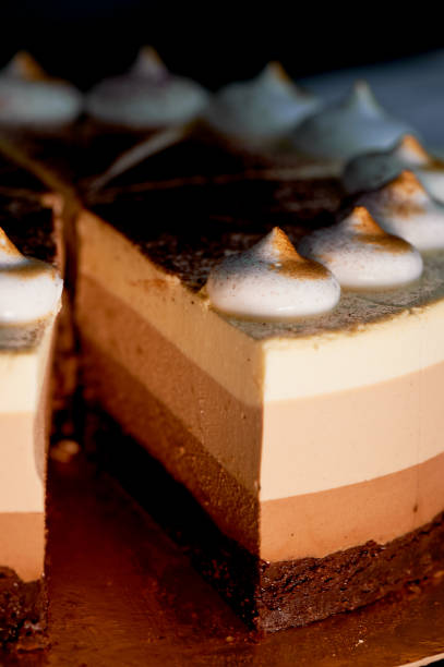 istock four layer cake with shades of brown.Here cream to chocolate 686983624