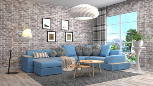 istock Interior living room. 3d illustration 686983718