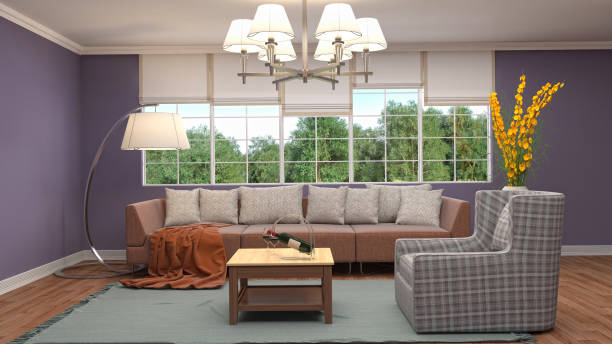 istock Interior living room. 3d illustration 686983936
