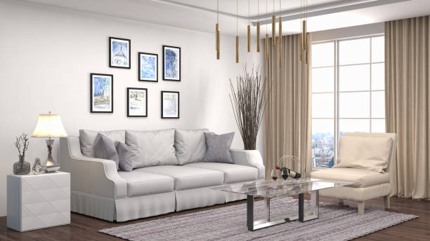 istock Interior living room. 3d illustration 686985824