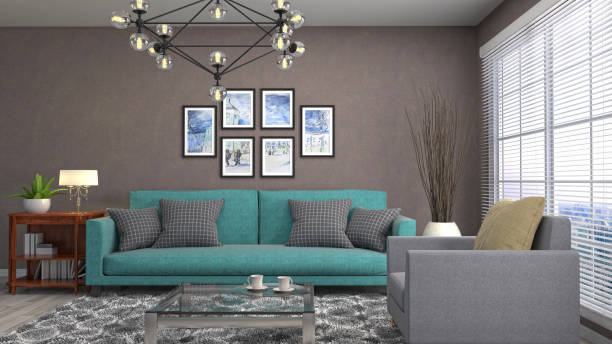istock Interior living room. 3d illustration 686987056