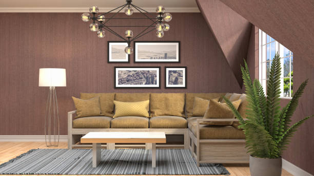 istock Interior living room. 3d illustration 686988888