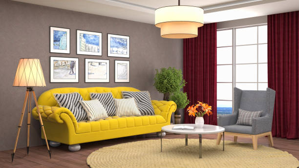 istock Interior living room. 3d illustration 686989058