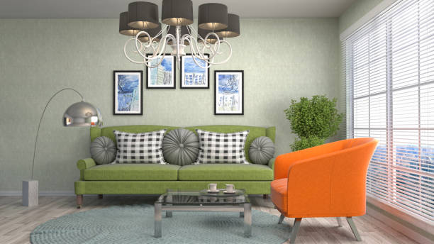 istock Interior living room. 3d illustration 686989076