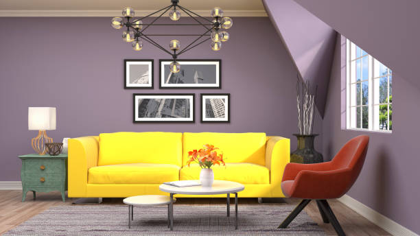 istock Interior living room. 3d illustration 686989098