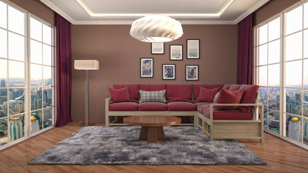 istock Interior living room. 3d illustration 686989108