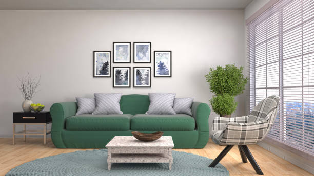 istock Interior living room. 3d illustration 686989126