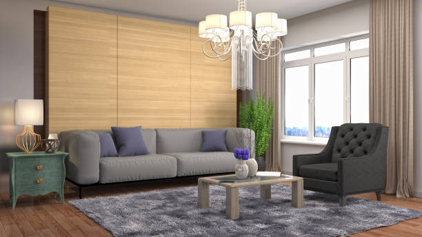 istock Interior living room. 3d illustration 686989752