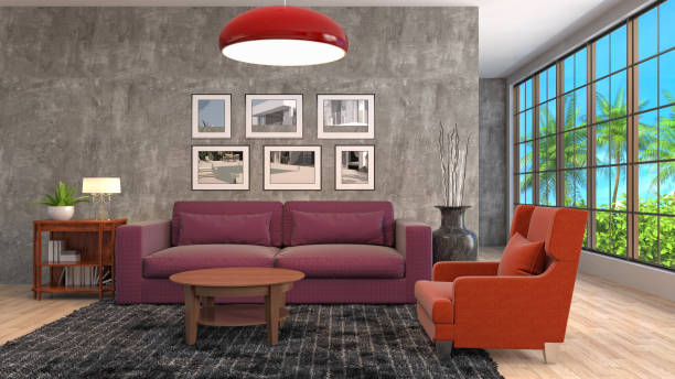 istock Interior living room. 3d illustration 686989892