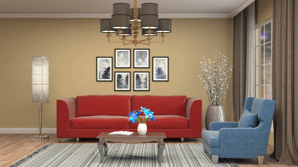 istock Interior living room. 3d illustration 686989952