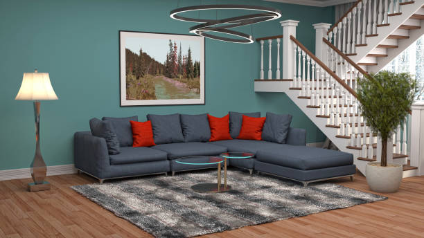 istock Interior living room. 3d illustration 686990054