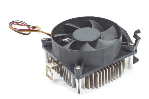 istock Cpu cooler with heat sink isolated on white 686990466