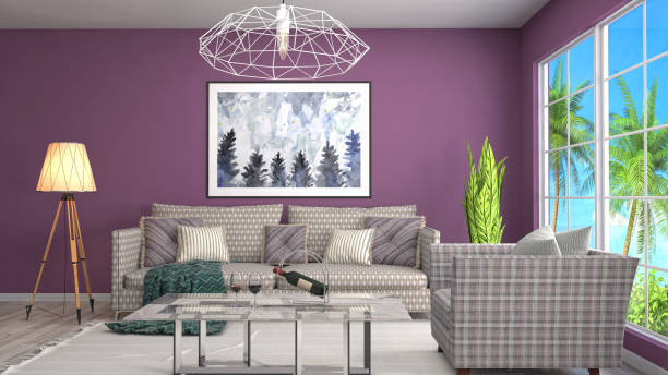 istock Interior living room. 3d illustration 686993148
