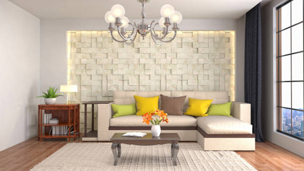 istock Interior living room. 3d illustration 686993180