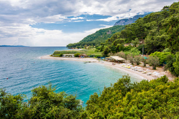 Cinar Beach in Turkey Cinar Beach is populer tourist attraction in Turkey kekova stock pictures, royalty-free photos & images