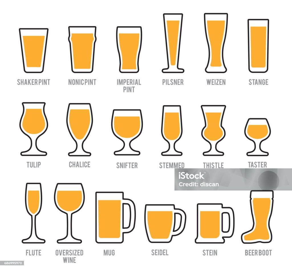Beer Glasses Icon Set Beer - Alcohol stock vector