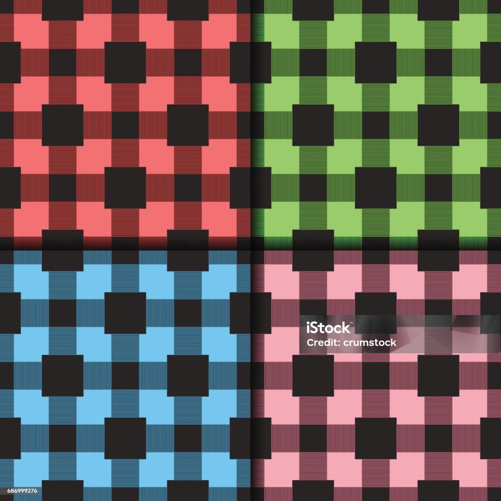 Colored Checked Pattern Checkered Colored Background Seamless Pattern Stock Illustration ...