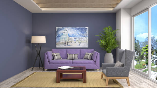 istock Interior living room. 3d illustration 687000186