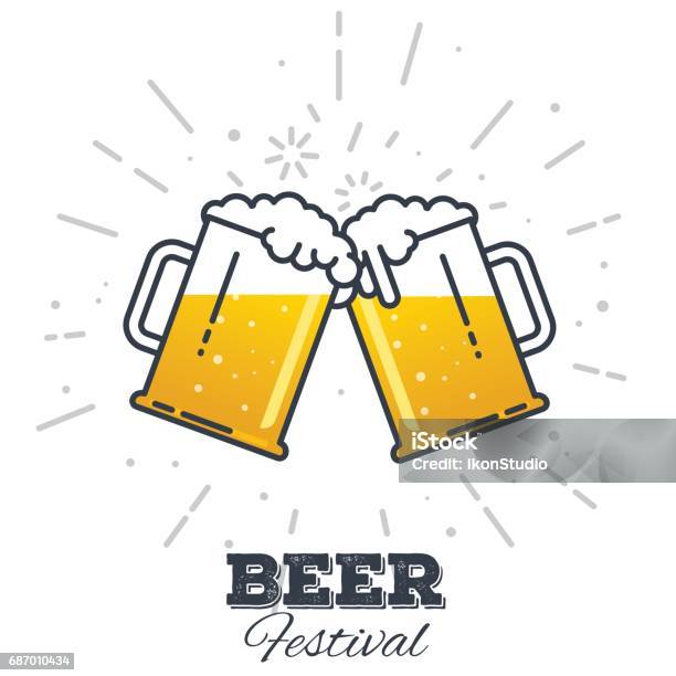 Beer Festival Icon Stock Illustration - Download Image Now - Beer - Alcohol, Celebratory Toast, Beer Glass