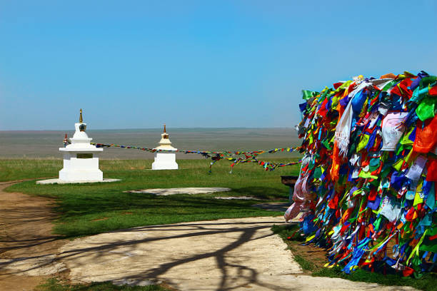 Buddhism prayer flags lungta with om mani padme hum buddhist mantra