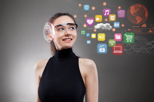 istock Woman with smart glasses 687023494
