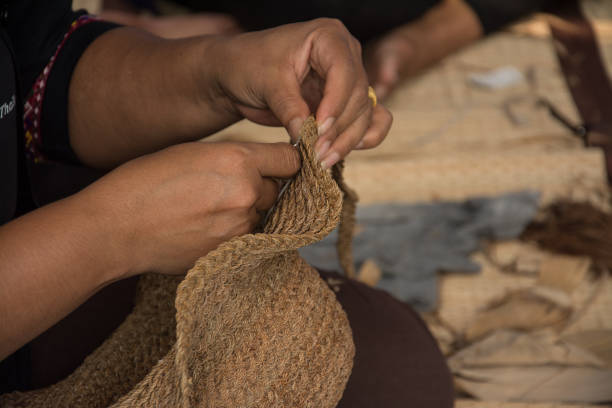 istock Weaving a wicker basket by handmade,Thailand 687024420
