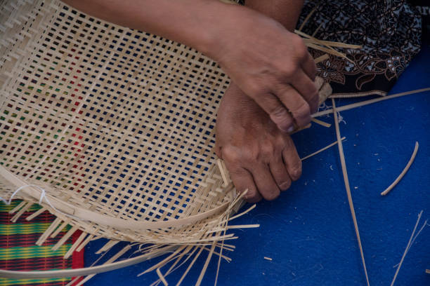 istock Weaving a wicker basket by handmade,Thailand 687024500