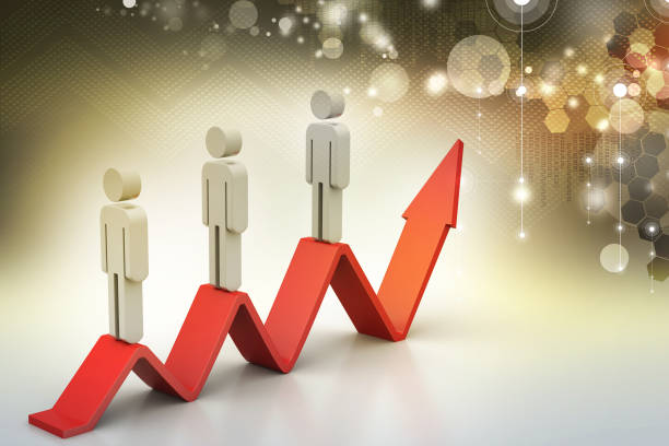 istock Graph and team moving to success 687037292