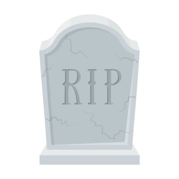 istock Headstone icon in cartoon style isolated on white background. Funeral ceremony symbol stock vector illustration. 687037616