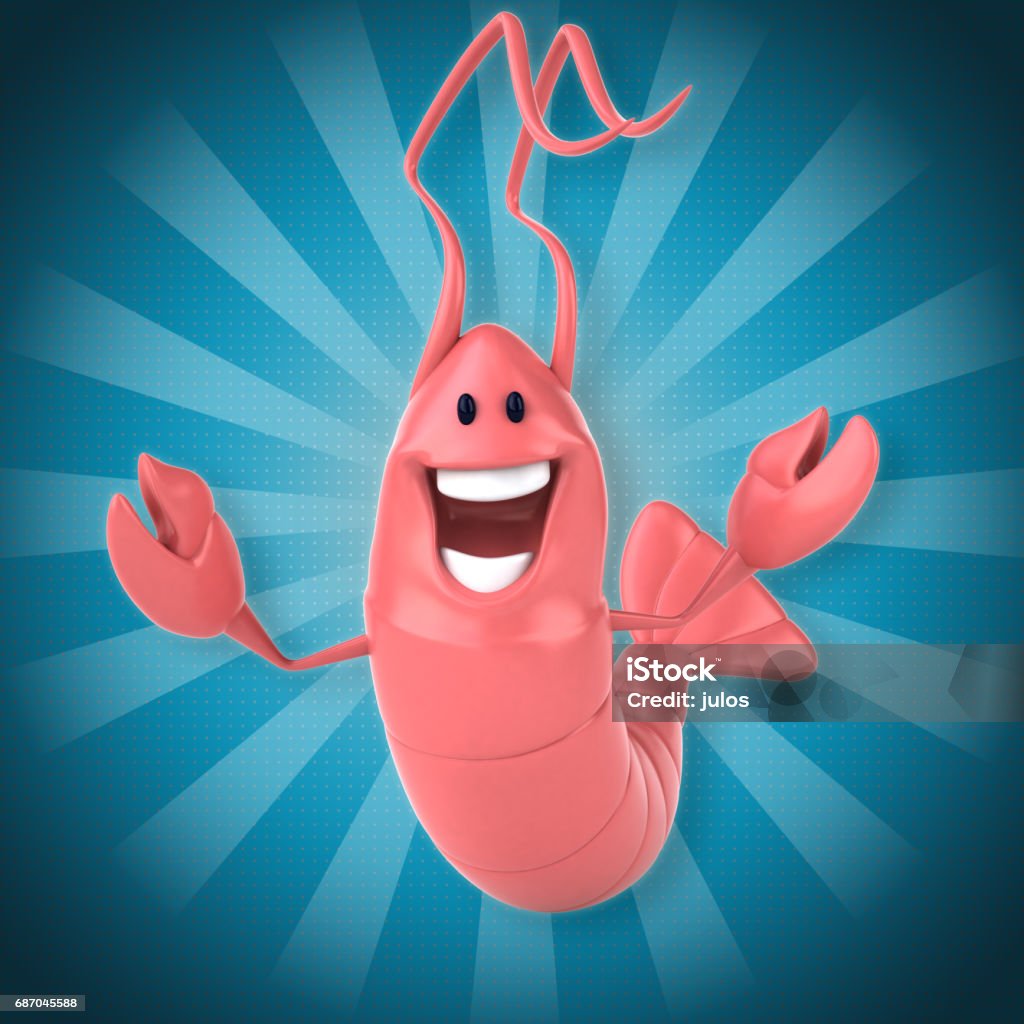 Fun Shrimp Fun Shrimp Stock Illustration - Download Image Now - Cooked, Crustacean ...