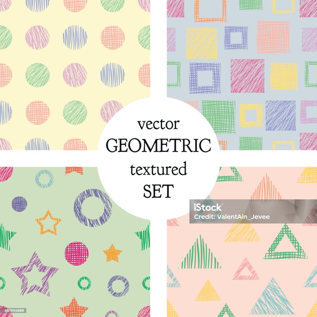 Figure Patterns Set Of Seamless Vector Geometrical Patterns With Different Geometric ...