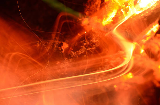 istock Flame of burning fire close-up as background 687050422