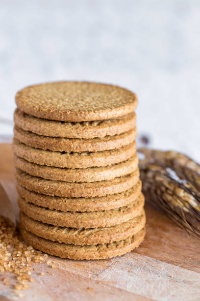 istock Integral cookies on old wooden table 687061346