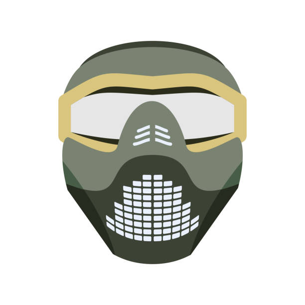 istock Protective helmet Scary. Sports respirator future. paintball mask. Alien motorcycle helm 687121230