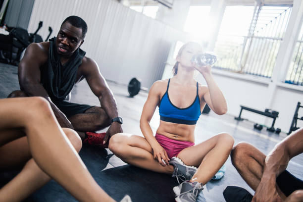 istock Friends chating in the gym 687121360