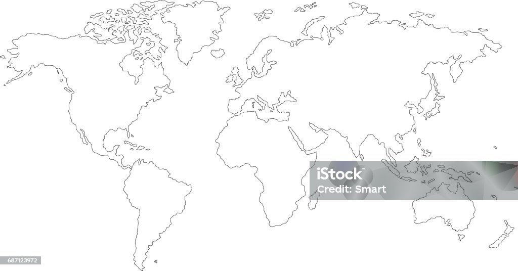 The Earth, World Map on white background. Vector illustration World Map stock vector