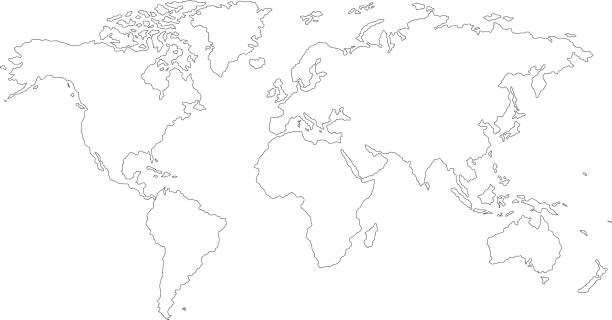 The Earth, World Map on white background. Vector illustration vector art illustration