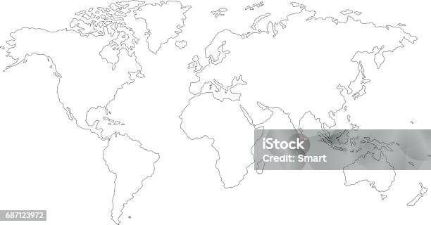 The Earth World Map On White Background Vector Illustration Stock Illustration - Download Image Now