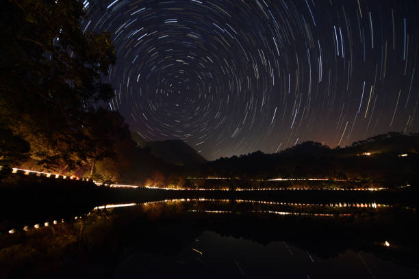 istock Star-trail at Sattal Lake 687124652