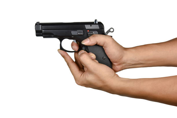 istock a hand with handgun cup and saucer gripping style 687124876