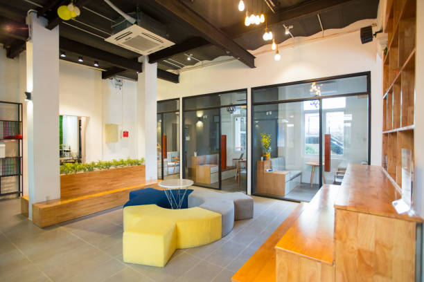 Modern lobby of business center