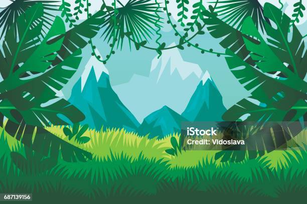 Tropical Forest Stock Illustration - Download Image Now - Plant, Horizontal, Illustration