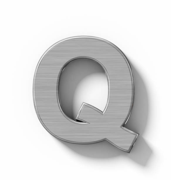 istock letter Q 3D metal isolated on white with shadow - orthogonal projection 687143146